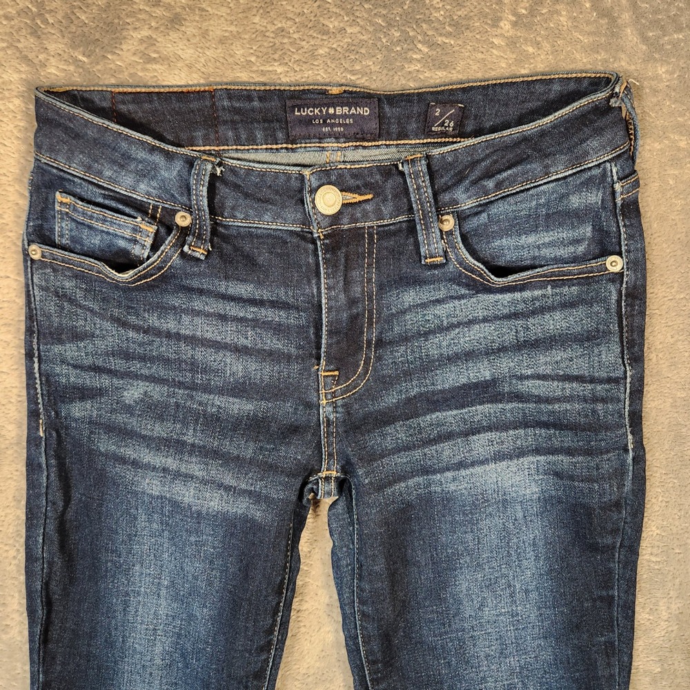 Lucky Brand Lolita Skinny Jeans Womens 2/26 Blue Excellent Low Rise Dark Wash - Picture 5 of 15